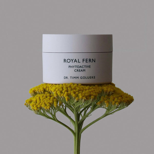 Royal Fern skincare products featuring phytoactive cream and serum for anti-ageing and skin renewal