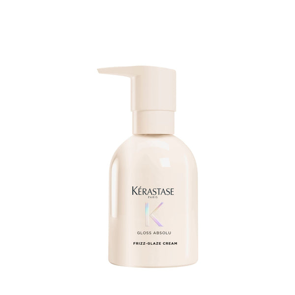 Kérastase bottle of Gloss Absolu Frizz Glaze Cream on a white background