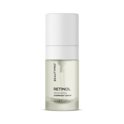 BeautyPro Retinol Renewing Overnight Serum bottle on a white background