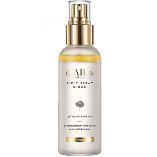 Alba Botanica First Spray Serum bottle on a white background