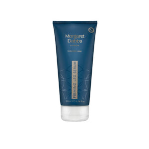 Blue tube of Margaret Dabbs Firming Leg Serum on a white background