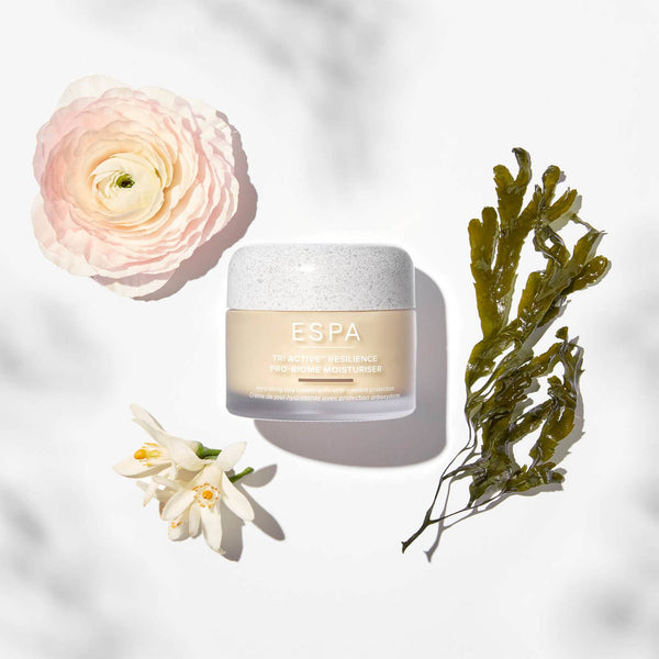ESPA Tri-Active Resilience Pro Biome Moisturiser and its natural ingredients