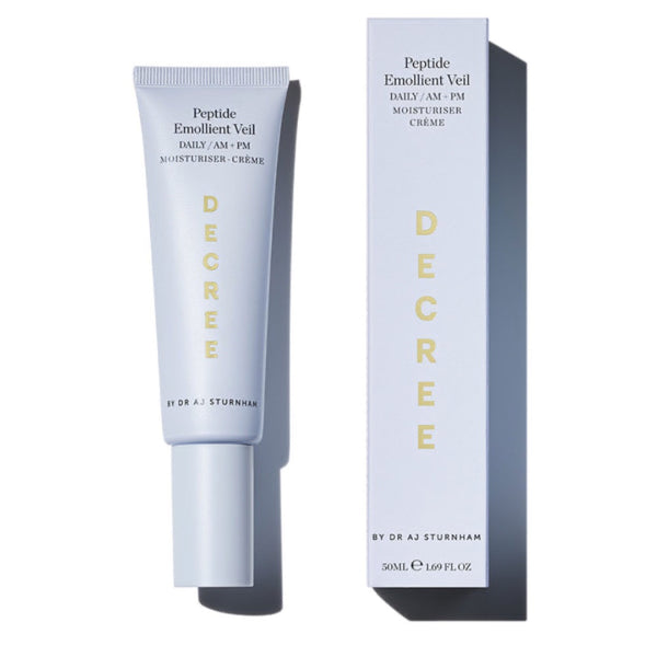 Decree Peptide Emollient Veil and packaging