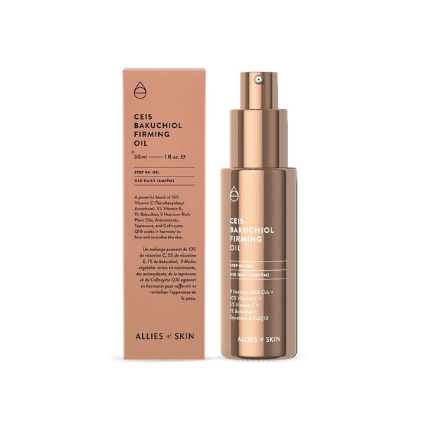 Allies of Skin CE15 Bakuchiol Firming Oil and packaging