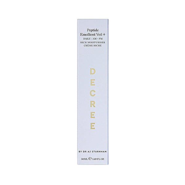 Decree Peptide Emollient Veil + and packaging