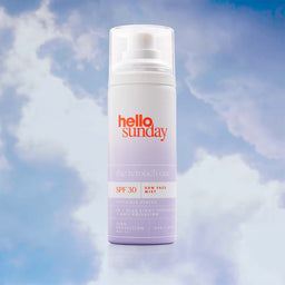 Hello Sunday The Retouch One - Face Mist SPF30 on a cloudy background