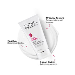 Infographic of Creamy Cleanser highlighting the product benefits