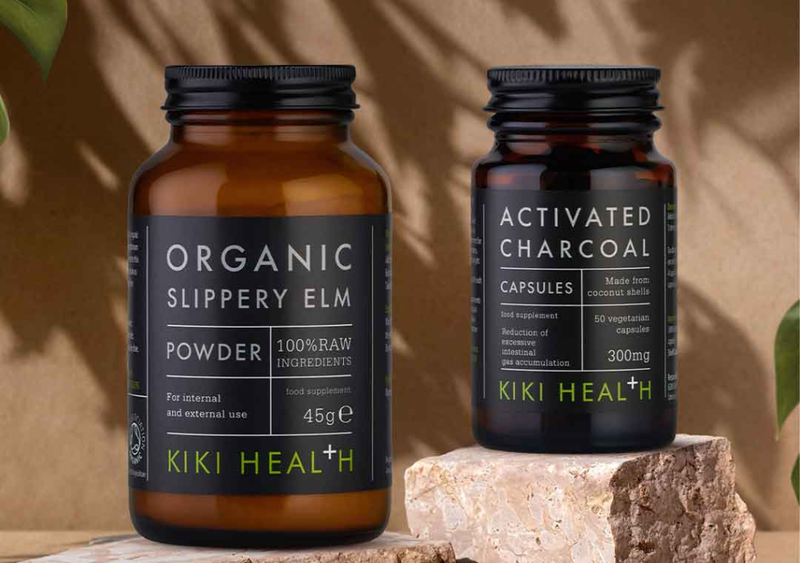KIKI Health Slippery Elm and Activated Charcoal supplements