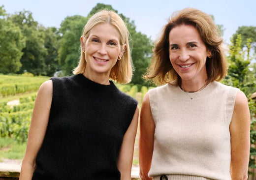 Kelly Rutherford and Mathilde Thomas, founder of Caudalie in the vineyard