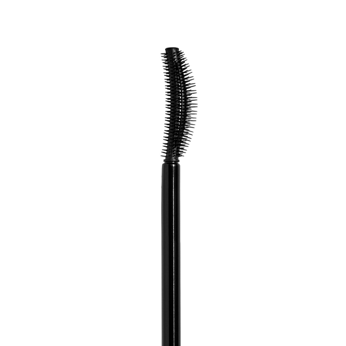 Black mascara wand on a white background