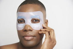 a closeup of a man with the mask applied