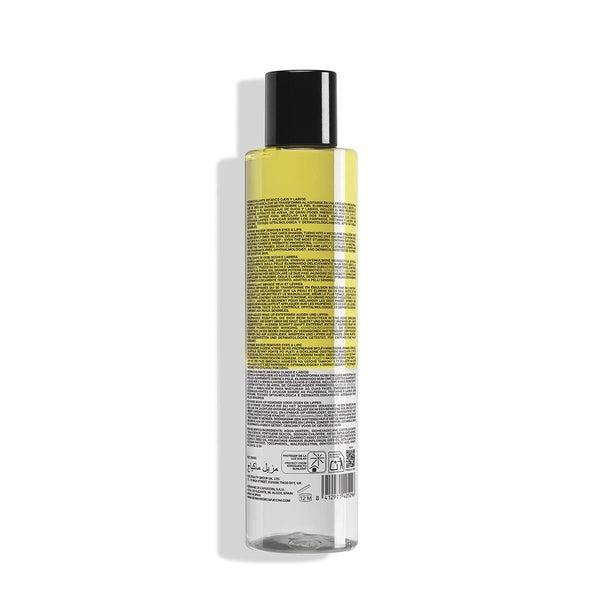 Bottle with yellow label on a white background