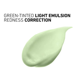 Green-tinted light emulsion for redness correction on a white background