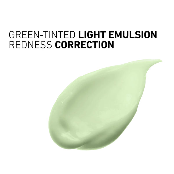 Green-tinted light emulsion for redness correction on a white background