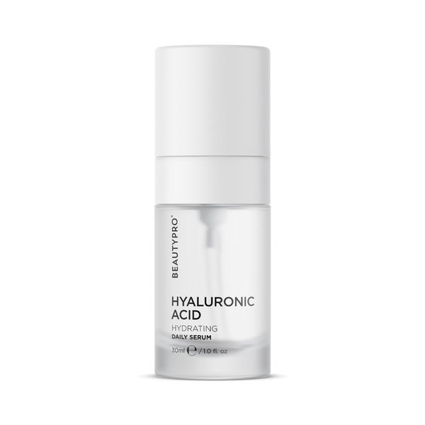 BeautyPro Hyaluronic Acid serum bottle on a white background