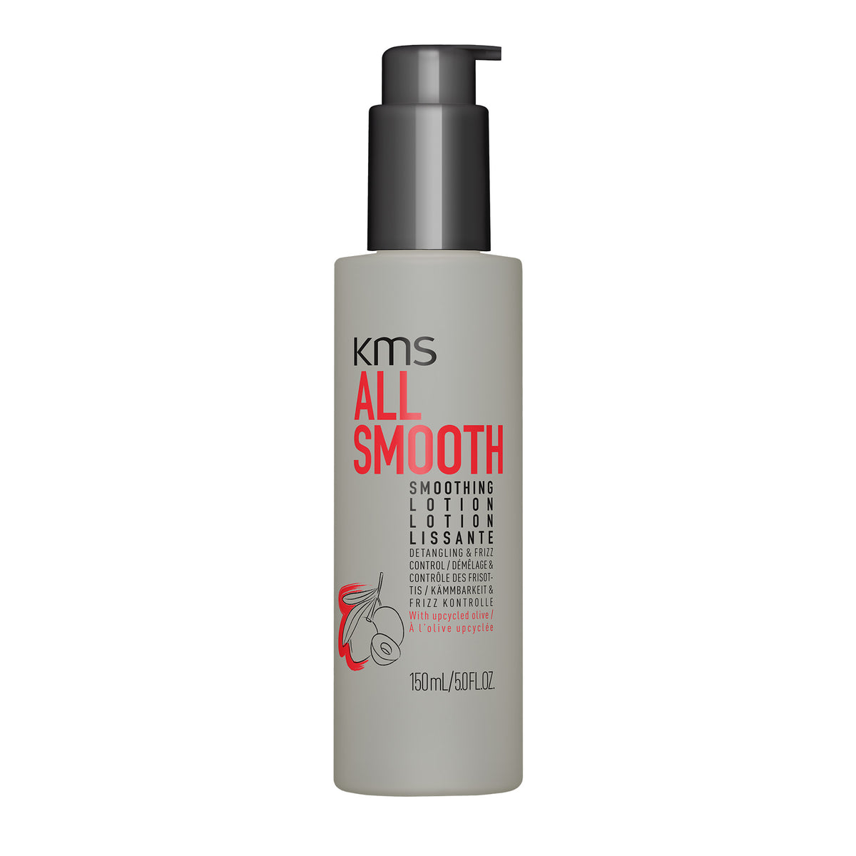 KMS All Smooth lotion bottle on a white background