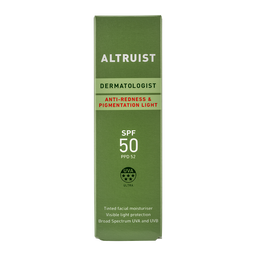 Green box of Altruist dermatologist product on a white background