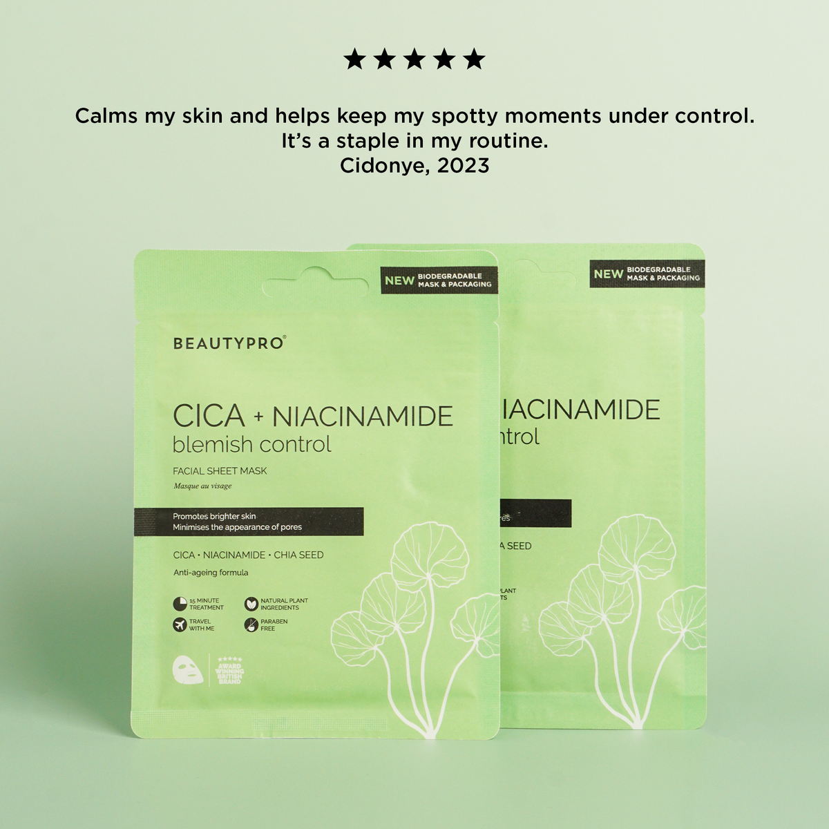 BEAUTYPRO CICA & NIACINAMIDE Blemish Control Sheet Mask