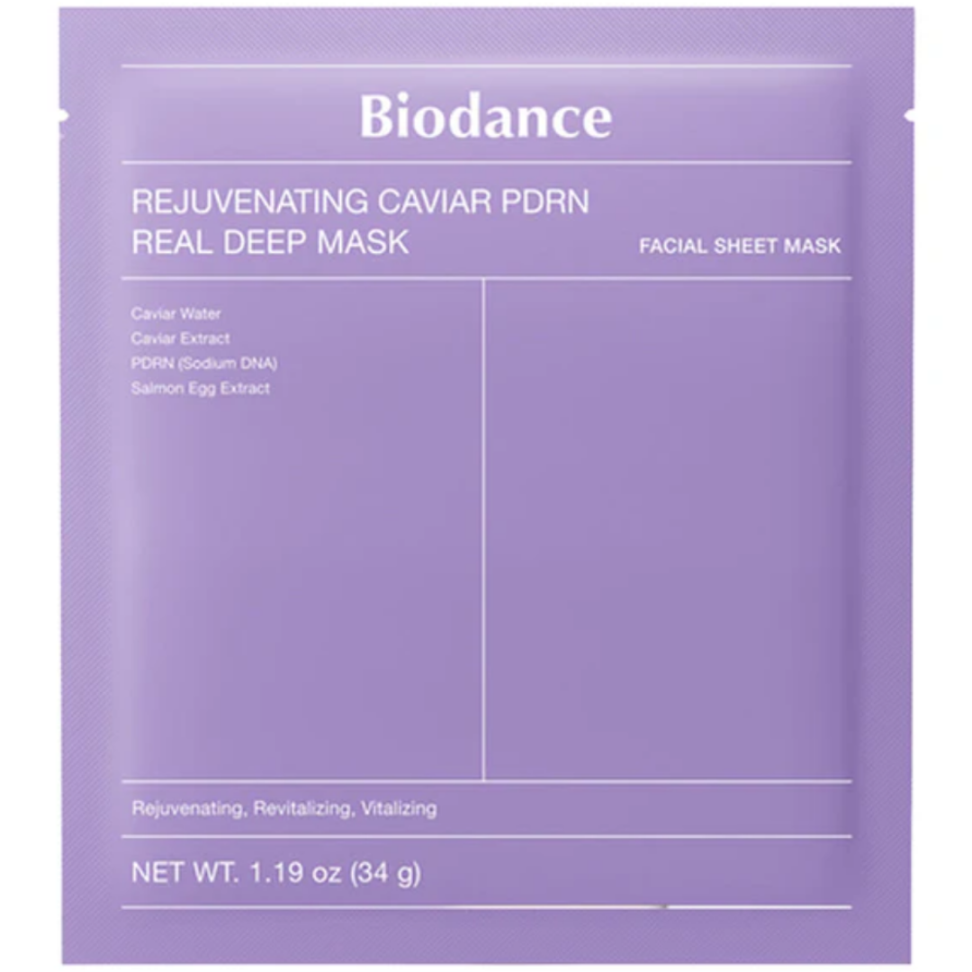 Biodance rejuvenating caviar PDRN real deep mask packaging on a white background