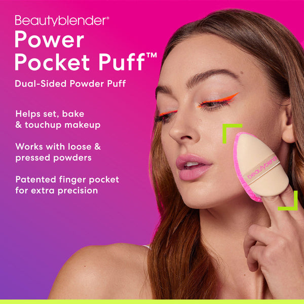 Beautyblender Power Pocket Puff Dual-Sided Powder Puff for Setting and Baking