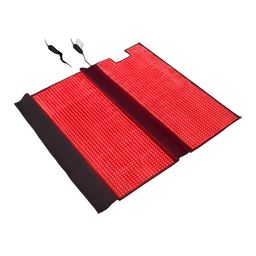 Red LED panel with black frame on a white background
