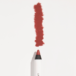 Lip liner pencil with red color swatch on a white background