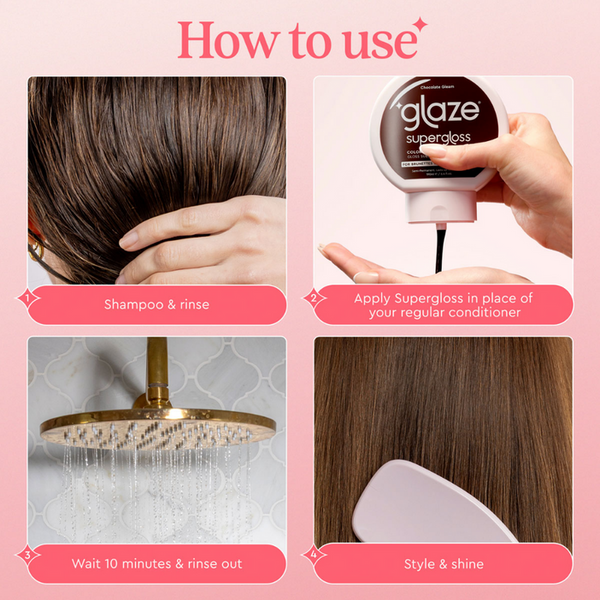 Glaze Supergloss Clear Conditioning Hair Gloss Cocoa Lights For Instant Shine 190ml