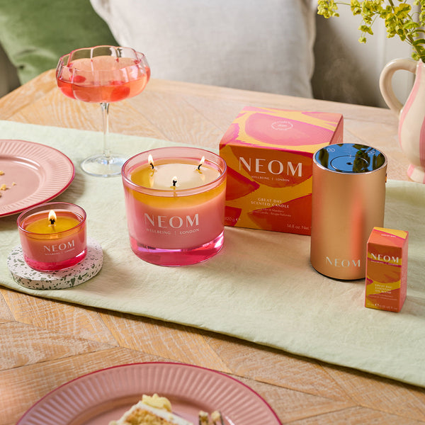 NEOM Great Day 3 Wick Candle - Wild Mint & Mandarin 420g