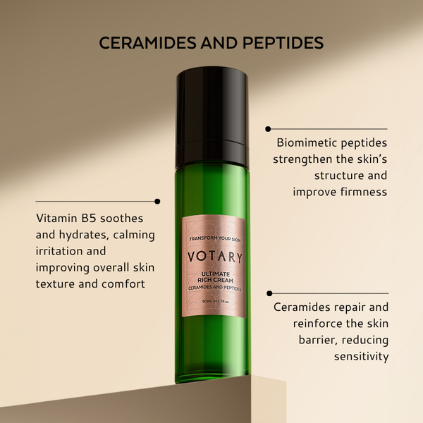 VOTARY Ultimate Rich Cream, Ceramides and Peptides 50ml