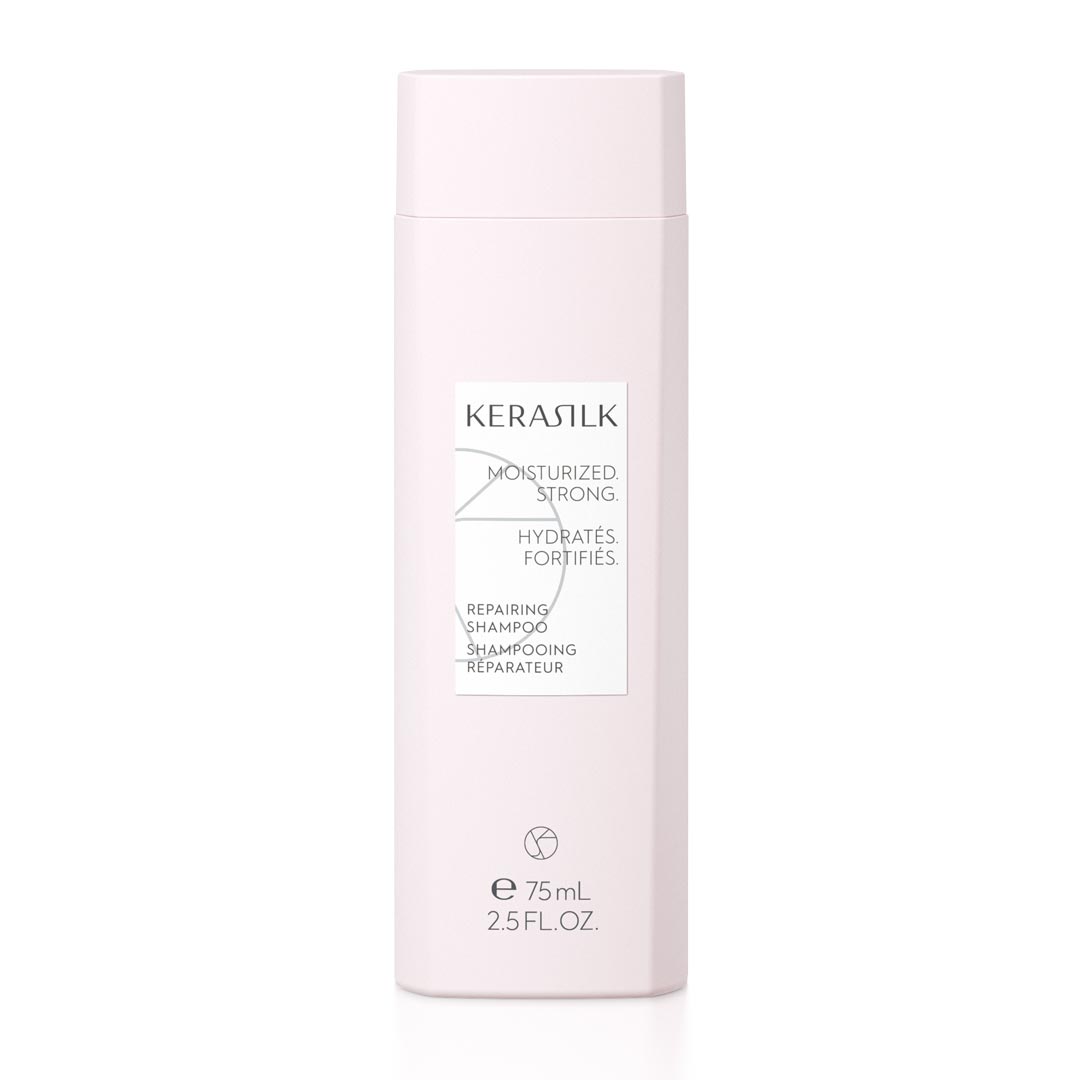 Kerasilk shampoo bottle on a white background