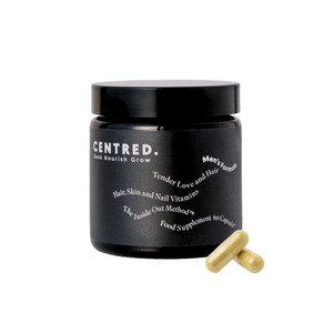Black container with 'CENTRED' branding on a white background