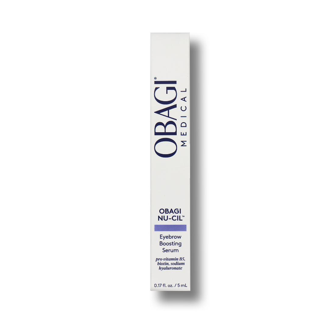 Obagi Nu-Cil eyebrow boosting serum packaging on a white background