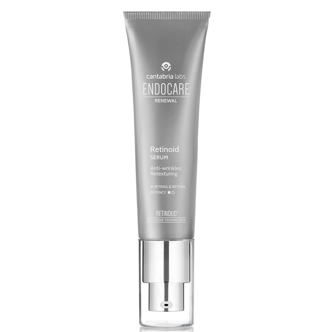 Skincare serum bottle with Cantabria Labs branding on a white background