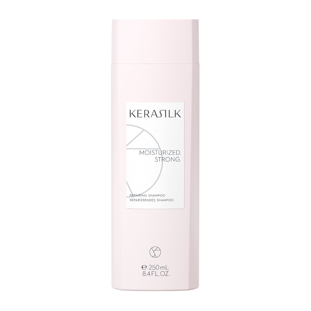 Kerasilk shampoo bottle on a white background