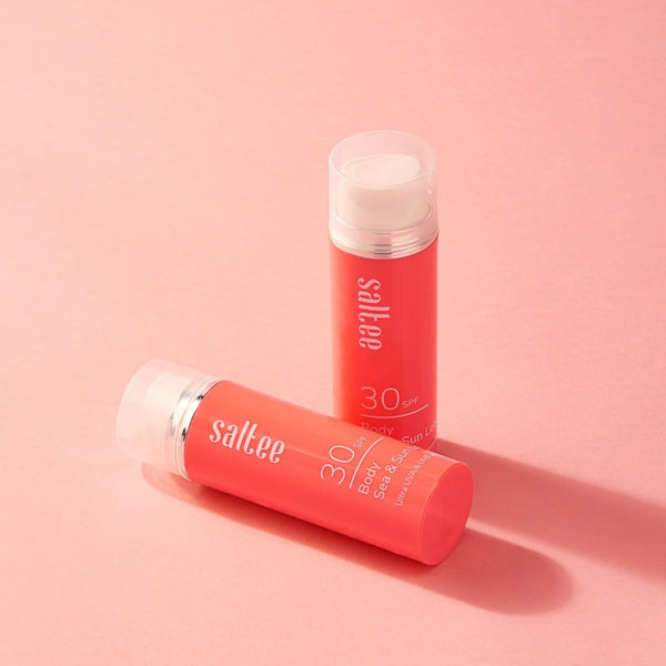 two bottles of Saltee SPF30 Body Sea & Sun Lotion