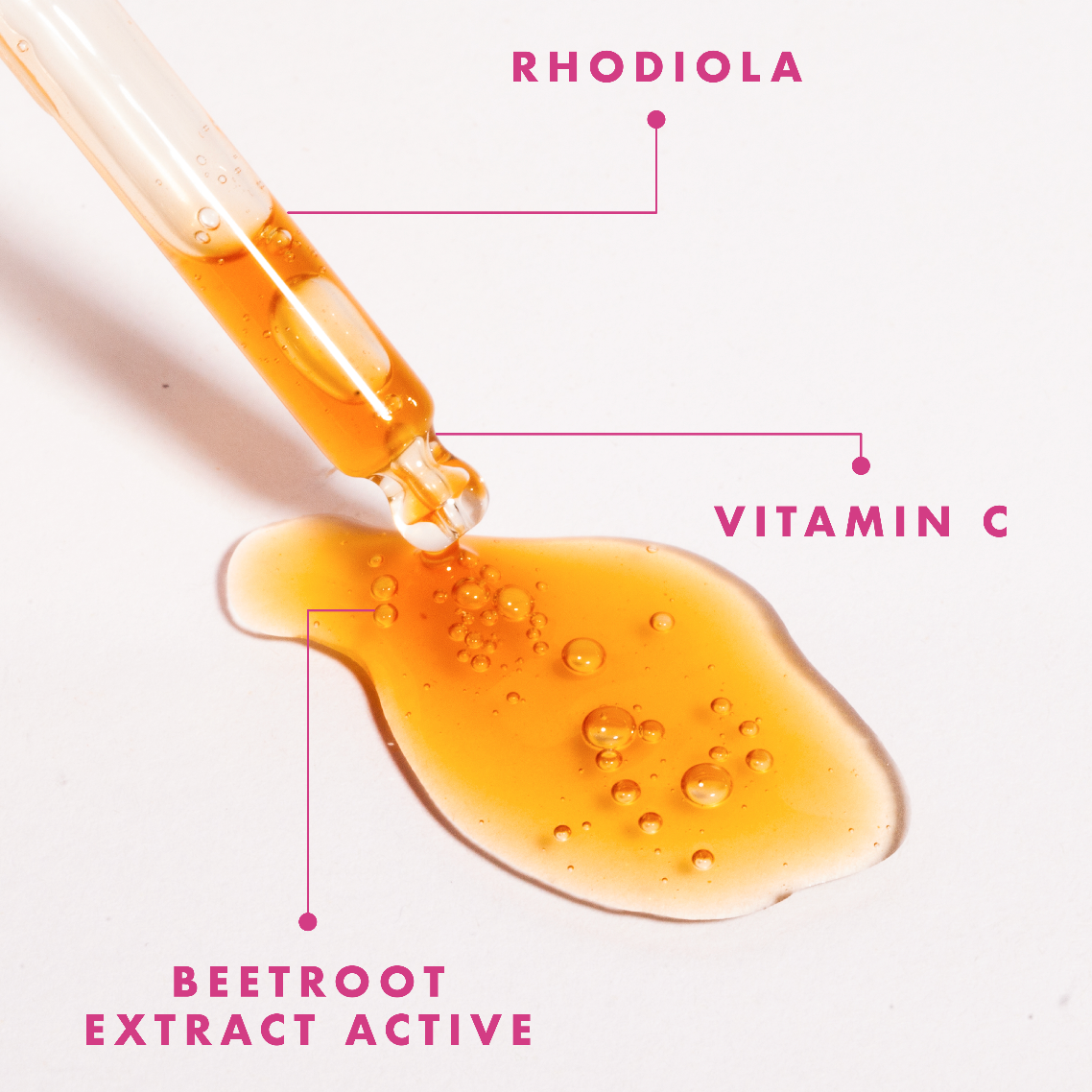 Vitamins and extracts with labels on a white background