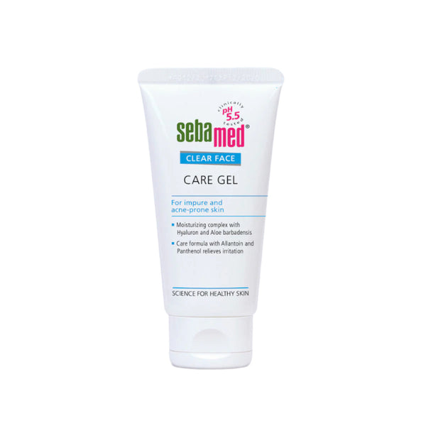 Sebamed Clear Face Care Gel tube on a white background