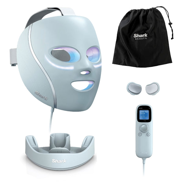 Shark beauty device with accessories on a white background