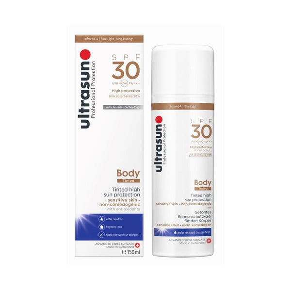 White Ultrasun Body Tinted SPF30 bottle with white box