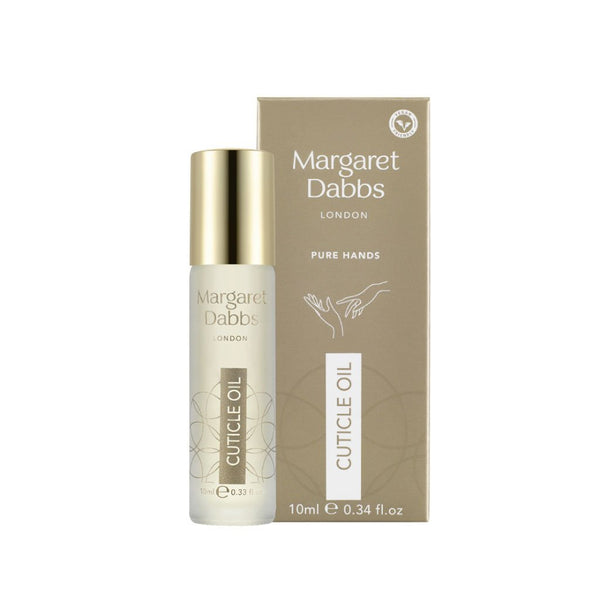 Margaret Dabbs cuticle oil with packaging on a white background