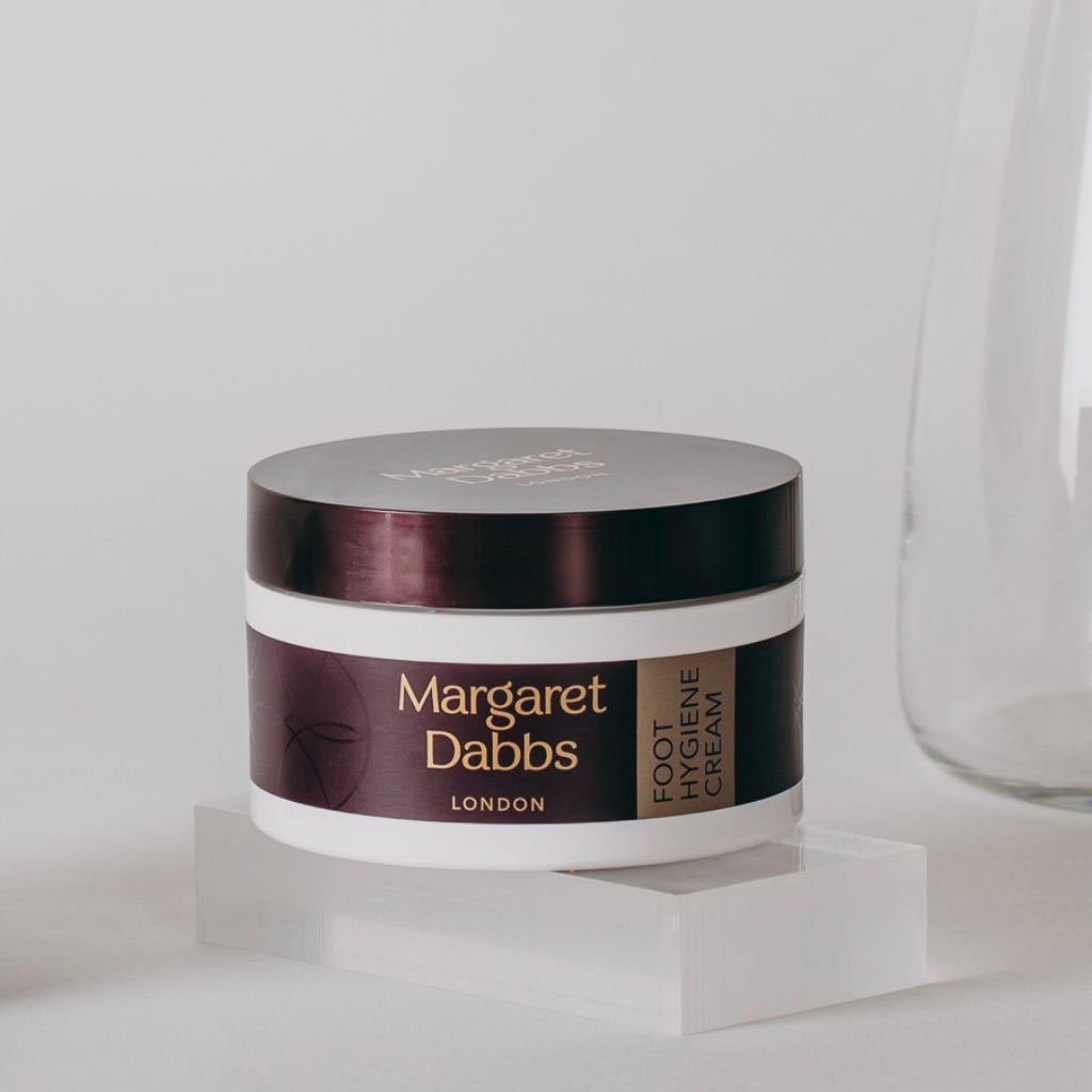 Jar of Margaret Dabbs Foot Hygiene Cream on a white background