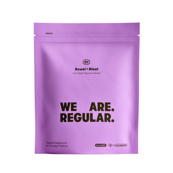 WE ARE. REGULAR. Bowel + Bloat, 28-Day Pouch