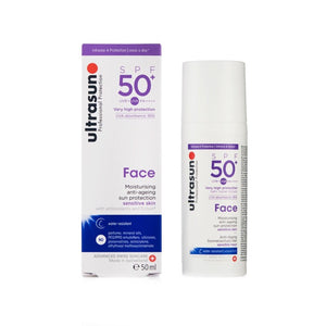White Ultrasun Face SPF 50+ 50ml with white box