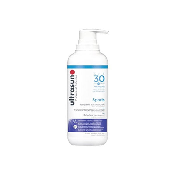 White Ultrasun Sports Gel SPF 30 400ml bottle