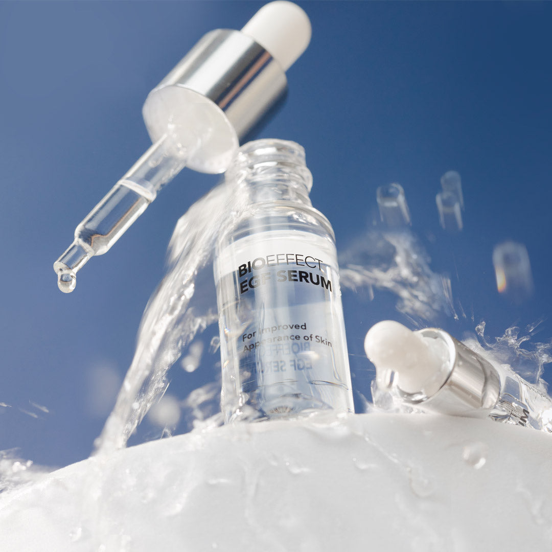 BIOEFFECT EGF Serum on a watery surface