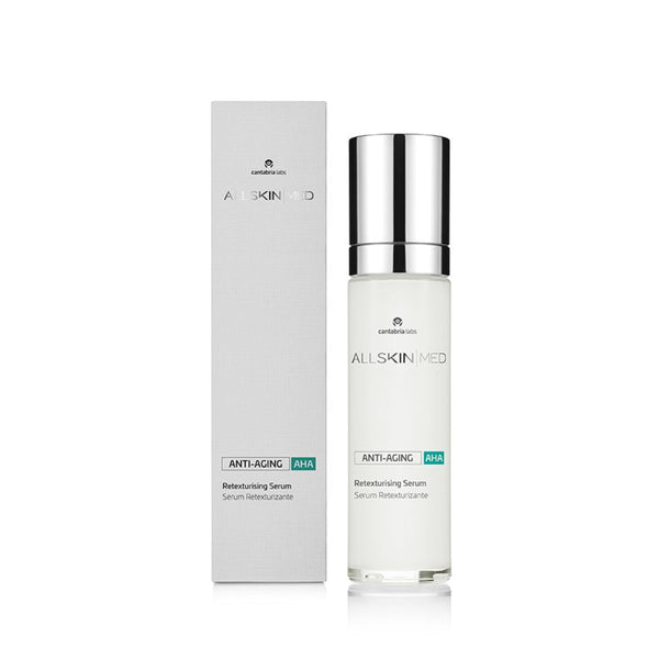 White product and the box of ALLSKIN MED AHA Retexturising Serum